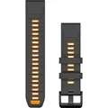 Produktbild: Garmin Silikon 22mm - Quickfit - Silikon-Armband für FENIX 8 - 47mm Graphit/Spark Orange