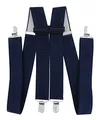 Produktbild: axy Hosenträger für Herren und Damen 4 Stabile Clips H-Form 3,5cm Breit Hochwertig HTB35 (Schwarzblau)
