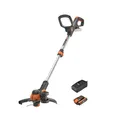 Produktbild: WORX WG163E.2 Akku Rasentrimmer 20V, 2-in-1 Rasentrimmer mit 90° drehbarer Trimmerkopf, 30cm Schnittdurchmesser, Teleslopstiel (inkl. 2Ah Akku & Ladegerät)