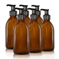 Produktbild: Oputec 6 x 250ml Seifenspender-Flasche aus Glas, Braunglas, Spülmittel Lotion