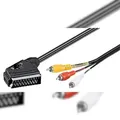 Produktbild: Goobay 50364 Adapterkabel, Scart zu Composite Audio Video, IN/OUT, 2 m, Schwarz - Scartstecker (21-Pin) > 3x Cinch-Stecker