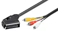 Produktbild: goobay Schwarz, 2 m - SCART-Stecker (21-Pin) > 3x Cinch-Stecker, 2 Meter