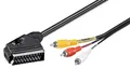 Produktbild: Goobay 50364 Adapterkabel, Scart zu Composite Audio Video, IN/OUT, 2 m, Schwarz 