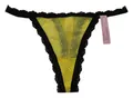 Produktbild: Undergirl Damen Gelb/Schwarz Durchsichtig Strass Spitze Tanga Slip Größe L Nwt