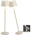 Produktbild: Northpoint 3in1 LED Tischlampe Flaschenleuchte max. 45cm hoch mit 3000mAh Akku 200lm warmweißes Licht (3000K) stufenlos dimmbar für Innen und Außen (beige 2er-Set)