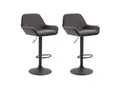 Produktbild: CLP 2er Set Barhocker Braga Kunstleder I Höhenverstellbarer Barstuhl Mit Metallgestell I Thekenhocker Mit Integrierter Fußstütze