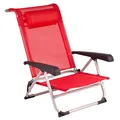 Produktbild: Red Mountain BO-Camp Alu Strand Stuhl Liege Camping Falt Stuhl Garten Sessel Niedrig 100 kg Rot