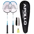 Produktbild: Apollo Badminton Set - Federballschläger Set für Training, Sport und Spaß mit der Familie, 2X Carbon Composite Badmintonschläger mit Tasche und Federbällen, leichte Badminton Schläger, Federballset