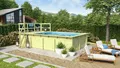 Produktbild: Karibu | Rechteckiger kdi Massivholz Pool 308,7 x 396 cm | Set mit 1 Sonnenterrasse inkl.