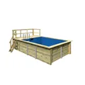 Produktbild: Karibu Massivholzpool-Set 'Modell Rechteck pool-Set 2 A' 387 x 300 x 124 cm mit Sonnendeck und Einhängeleiter