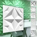 Produktbild: Hexim - 3D Wandpaneele aus pvc Kunststoff - weiße Wandverkleidung mit 3D Optik - Diamond Motive: 2 qm 8 Platten, HD018