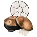 Produktbild: Sonic Energy Sensory Handpan Kupfer – Bb2 Amara, 9 Töne, 432 Hz – Edelstahl – Für Meditation, Yoga, Percussion – Inkl. Zubehör (HPSTL93CU)
