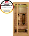 Produktbild: Artsauna Infrarotkabine Nyborg S90V - Infrarotsauna Vollspektrumstrahler, LED-Farblicht & große Glastür - Wärmekabine für 1 Person 90 x 90 cm