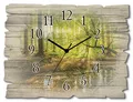 Produktbild: ARTLAND Wanddeko Wanduhr ohne Tickgeräusche aus Holz Funkuhr 40x30 cm Rechteckig Lautlos Wald Landschaft Bach Sonne Natur Design Originell Nordic T9IO