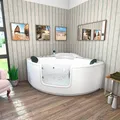 Produktbild: Whirlpool Pool Badewanne Eckwanne Wanne W60H 140x140cm mit Tür Walk-in-Pool