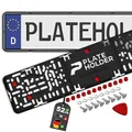 Produktbild: PLATEHOLDER® rahmenlose Kennzeichenhalter Premium | Nummernschildhalterung Auto | Nummernschildhalter | Kennzeichenhalterung für Kfz Kennzeichen | Halterung Autokennzeichen 520x112mm