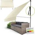 Produktbild: Juskys Klemmmarkise Kapstadt 250x120 cm - Höhenverstellbar, Montage ohne Bohren, wasserabweisende Beschichtung - Beige
