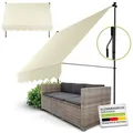 Produktbild: Juskys Klemmmarkise Kapstadt Montage ohne Bohren, höhenverstellbar, senkrecht/diagonal ausziehen beige 250 cm x 120 cm x 200 cm