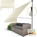 Produktbild: Juskys Klemmmarkise Kapstadt - Höhenverstellbar, Montage Ohne Bohren, Wasserabweisend, Uv-beständig, Senkrecht & Diagonal - 250x120 Cm, Beige