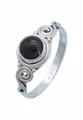 Produktbild: mantraroma Ring Silber Damen Onyx Edelstein schwarz ausgefallen verspielt