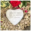 Produktbild: Radami Grabherz Grabschmuck Grab Herz Spruch - Für Immer in unseren Herzen - ca.500g