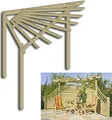 Produktbild: Eckpergola 240 x 240 x 220 cm Pergola aus Holz für Terrasse Gartenecke