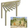 Produktbild: Eckpergola 240 x 240 x 220 cm Pergola aus Holz für Terrasse Gartenecke