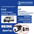 Produktbild: Für FORD Transit Custom Typ V362 06.2016-12.2023 AHK abn. +7pol spez E-Satz TOP