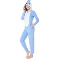 Produktbild: Ladeheid Schlafanzug Damen Schlafoverall Jumpsuit mit Kapuze LA40-234 Karnevalskostüm ohne blau XL