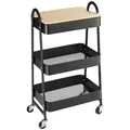 Produktbild: Küchenwagen 3-Etagen Aufbewahrungswagen Servierwagen Küchenregal mit Rollen