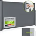 Produktbild: Juskys Seitenmarkise Dubai 300 x 160 cm ausziehbar blickdicht, Sichtschutz für Balkon & Terrasse, Seitenrollo mit Wandhalterung - anthrazit