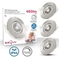 Produktbild: B.k.licht - Einbaustrahler 68mm 3er Set - 230v, 5w, 460lm, Led, Dimmbar, Ip44, Warmweiß, Matt-nickel