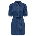 Produktbild: ONLY Blusenkleid ONLVibbe (1-tlg) Drapiert/gerafft blau S (36)