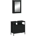 Produktbild: vidaXL 2-tlg. Badmöbel-Set Schwarz Holzwerkstoff