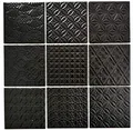 Produktbild: Retro Vintage Mosaik Fliese Wand Keramik schwarz Struktur Wand Bad Küche WC Verkleidung - MOS22B-1403