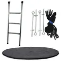 Produktbild: CZON SPORTS | 3 Zubehörteile für 360 cm Trampoline: Leiter + Sauberkeitsabdeckung + Verankerungsset