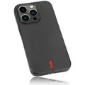 Produktbild: mumbi Hülle kompatibel mit iPhone 14 Pro Case Schutzhülle Handyhülle Tasche, schwarz mit rotem Streifen