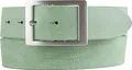Produktbild: BELTINGER Herren-Gürtel aus weichem Vollrindleder mit Doppel-Schnalle Vintage-Look 4 cm | Jeans-Gürtel für Herren 40mm | Ledergürtel Used-Look | Mintgrün 80cm