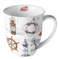Produktbild: Ambiente Kaffeetasse Teetasse Becher Mug 0,4l Welcome aboard Fine Bone China