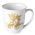 Produktbild: Ambiente Porzellan Kaffeetasse Teetasse Becher  0,4l  Engel weiß / gold