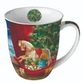 Produktbild: Ambiente Kaffeetasse Teetasse Becher 0,4l  Porzellan Weihnachten Schaukelpferd