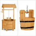 Produktbild: Relaxdays Dekobrunnen Holz Natur Outdoor 82 cm x 47 cm x 41 cm 3,9 kg