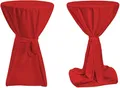 Produktbild: TexDeko® Stehtischhussen Premium mit Schleifenband Blickdicht für Bistrotische Bartische Tisch-Überzug Rot Ø 90cm Oeko-TEX Zertifikat