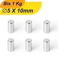 Produktbild: 200 Stück Neodym Magnet 5mm x 10mm Supermagnete hohe Haftkraft Scheibenmagnet
