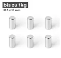 Produktbild: MaajeeKuto Magnet Neodym Magnet Ø5x10 mm N42 – Scheibenmagnet 1 kg Haftkraft (200-St)