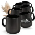 Produktbild: Moritz & Moritz VIDA Kaffeetassen Set 6-teilig Schwarz - ca. 380ml aus hochwertigem Porzellan - Stilvolles Design mit Henkel - Tassen mit Henkel für Kaffee, Tee, heiße Schokolade, Cappuccino