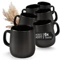 Produktbild: VIDA Kaffeetassen Set 6-teilig Schwarz - ca. 380ml aus hochwertigem Porzellan...