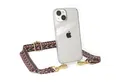 Produktbild: EAZY CASE Handykette Boho Umhängeband für Apple iPhone 14 6,1 Zoll, Transparente Hülle mit breitem Umhängeband Carabiner DIY Case Rosa