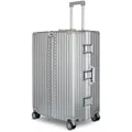 Produktbild: WINLIFE® 75cm XL Hartschalenkoffer Aufgabegepäck Alu-Rahmen, ABS, TSA-Schloss, 4 Rollen, leichter & robuster Reisekoffer, großer Trolley Silber - Silber