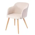 Produktbild: Mendler Esszimmerstuhl HWC-D71 Armlehnen Stoff/Textil - Creme-beige